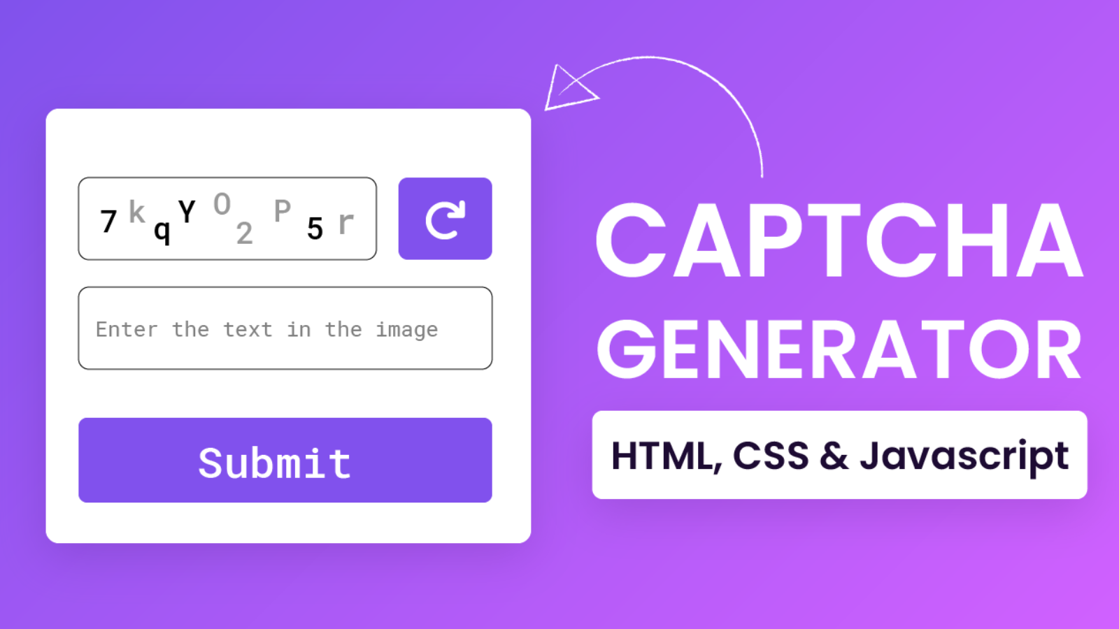 How to add Capcha in HTML, CSS and JavaScript